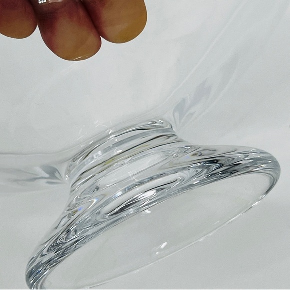 Simon Pearce Hand Blown Clear Crystal Pedestal Compote, Centerpiece Bowl Rare - Picture 3 of 16